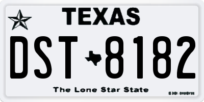 TX license plate DST8182