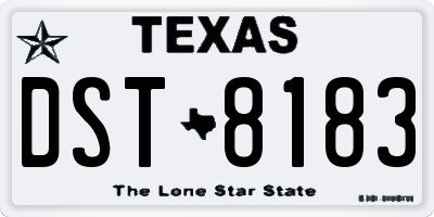 TX license plate DST8183