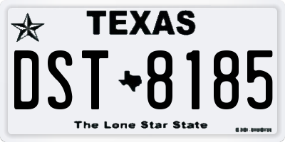 TX license plate DST8185