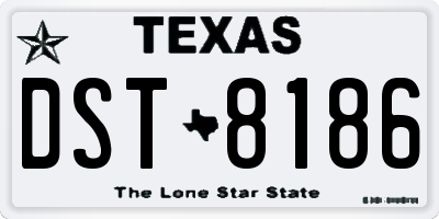 TX license plate DST8186