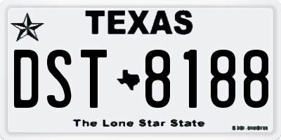 TX license plate DST8188