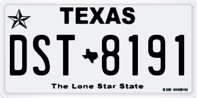 TX license plate DST8191