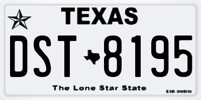 TX license plate DST8195