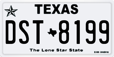 TX license plate DST8199