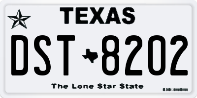 TX license plate DST8202