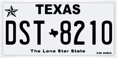 TX license plate DST8210