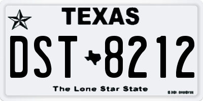 TX license plate DST8212