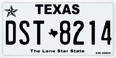 TX license plate DST8214