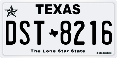 TX license plate DST8216