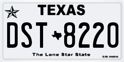 TX license plate DST8220