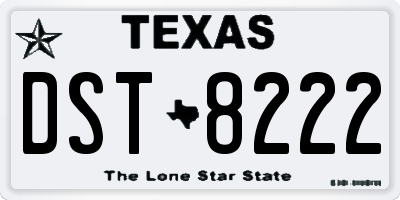 TX license plate DST8222