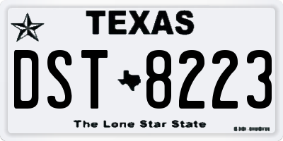 TX license plate DST8223