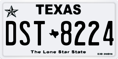 TX license plate DST8224