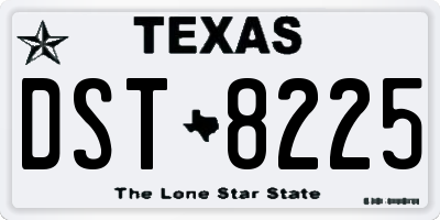 TX license plate DST8225