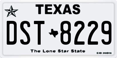 TX license plate DST8229