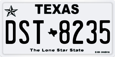 TX license plate DST8235