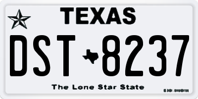 TX license plate DST8237