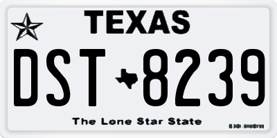 TX license plate DST8239