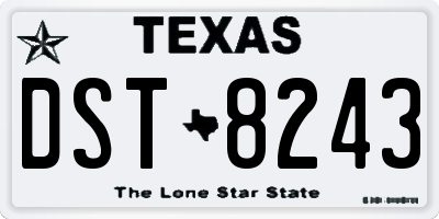 TX license plate DST8243