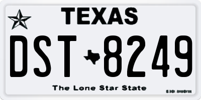 TX license plate DST8249