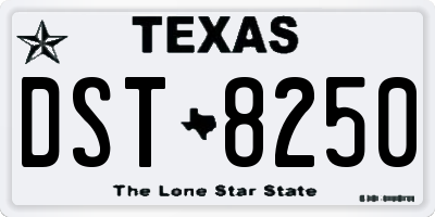 TX license plate DST8250