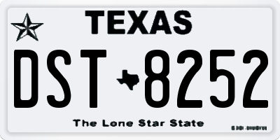 TX license plate DST8252