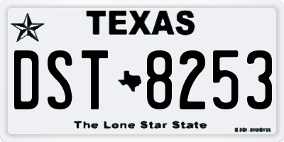 TX license plate DST8253