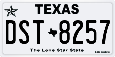 TX license plate DST8257