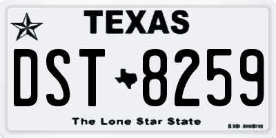 TX license plate DST8259