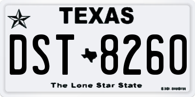 TX license plate DST8260