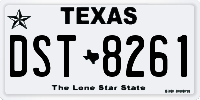 TX license plate DST8261