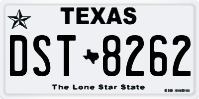 TX license plate DST8262