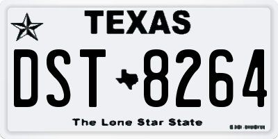 TX license plate DST8264