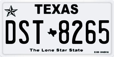 TX license plate DST8265