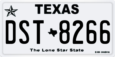 TX license plate DST8266