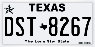 TX license plate DST8267