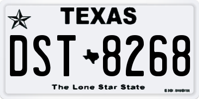 TX license plate DST8268