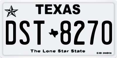 TX license plate DST8270