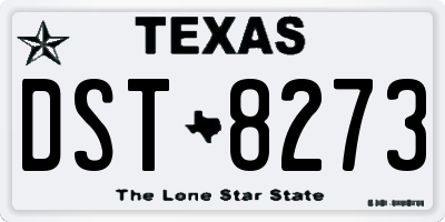 TX license plate DST8273