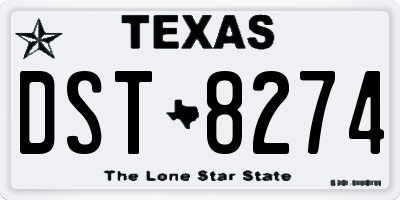 TX license plate DST8274