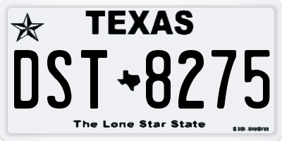 TX license plate DST8275