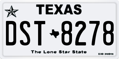 TX license plate DST8278