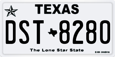 TX license plate DST8280