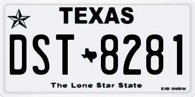 TX license plate DST8281