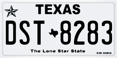 TX license plate DST8283