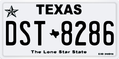 TX license plate DST8286