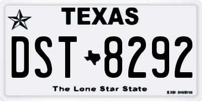 TX license plate DST8292