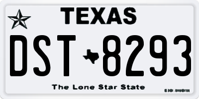 TX license plate DST8293
