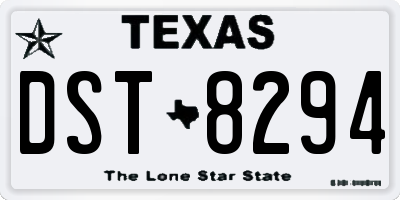 TX license plate DST8294