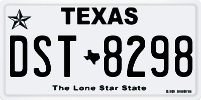 TX license plate DST8298